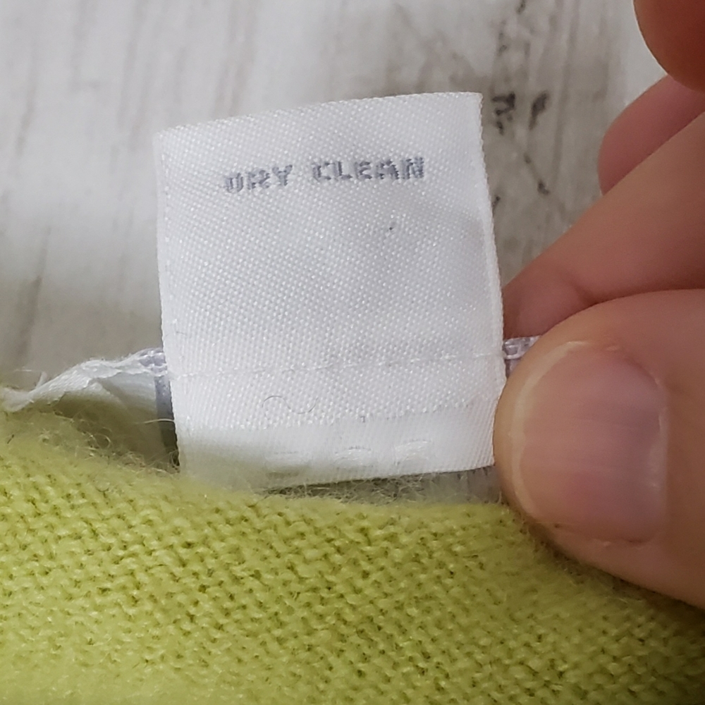 Vintage Sweater Cardigan Small Cashmere Marshall Fields Green Crewneck - Picture 8 of 15